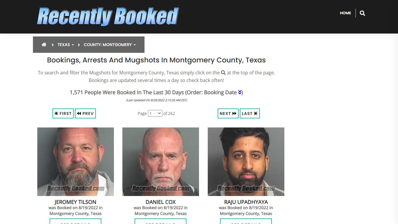 Bookings, Arrests and Mugshots in Montgomery County, Texas